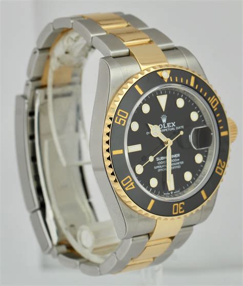 black gold rolex two-tone submariner dlc|Rolex Submariner date 126613.